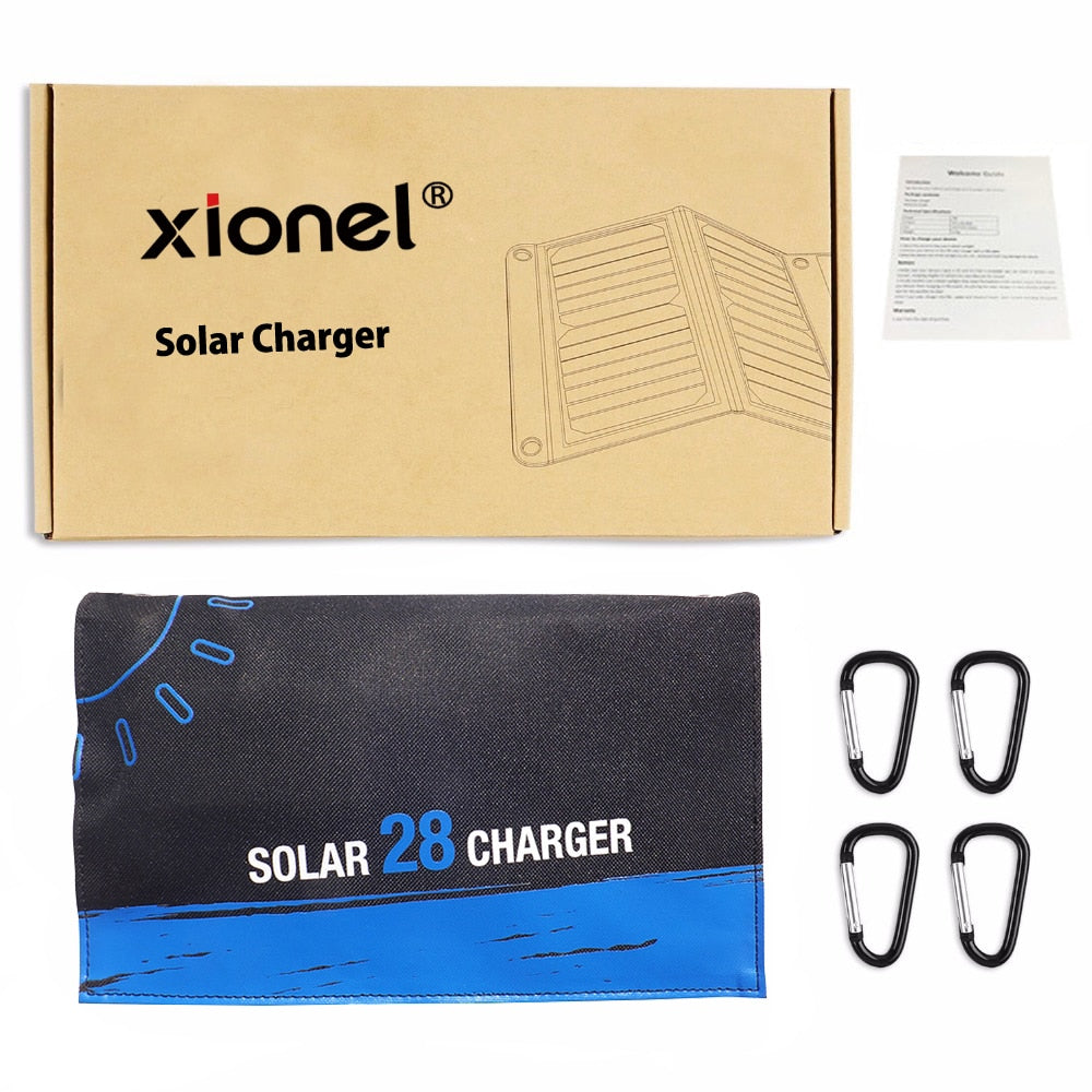 Portable Foldable 28W Solar Charger with USB Ports by HitMyNeed