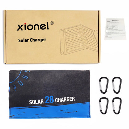 Portable Foldable 28W Solar Charger with USB Ports by HitMyNeed