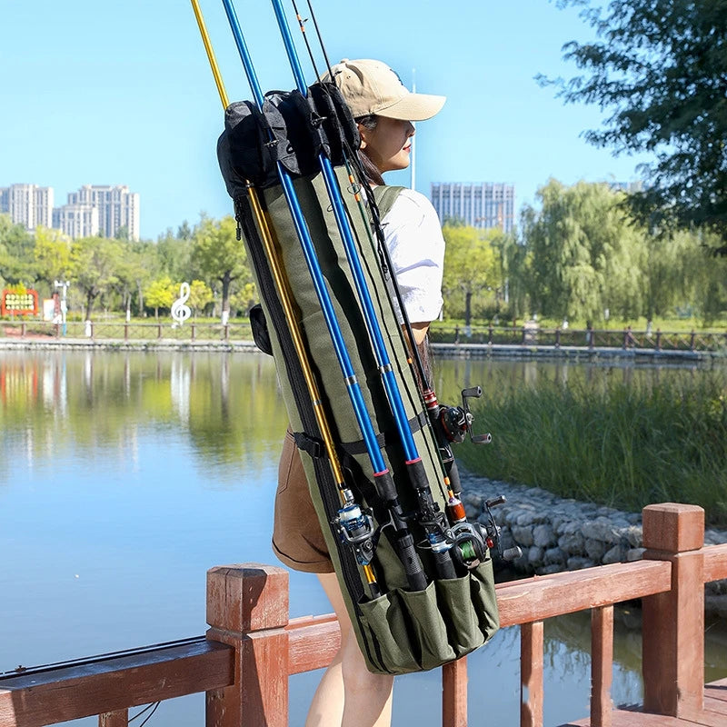 Portable Foldable Fishing Rod Cylinder Shoulder Bag by HitMyNeed