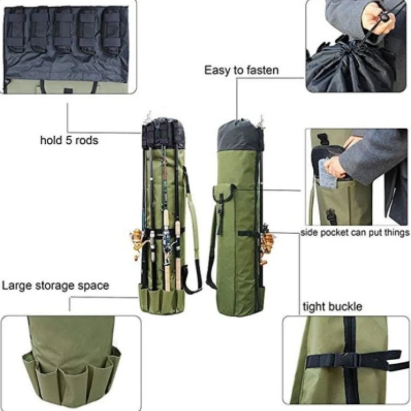 Portable Foldable Fishing Rod Cylinder Shoulder Bag by HitMyNeed