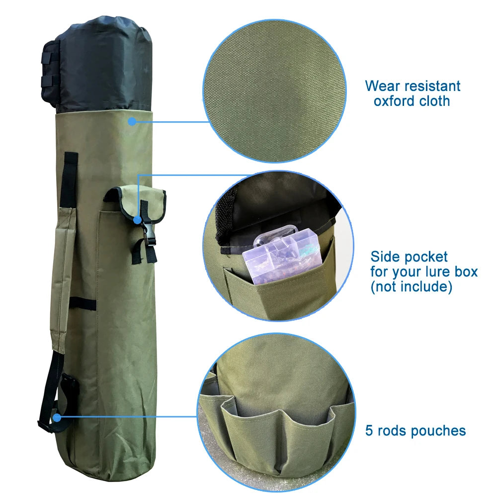 Portable Foldable Fishing Rod Cylinder Shoulder Bag by HitMyNeed