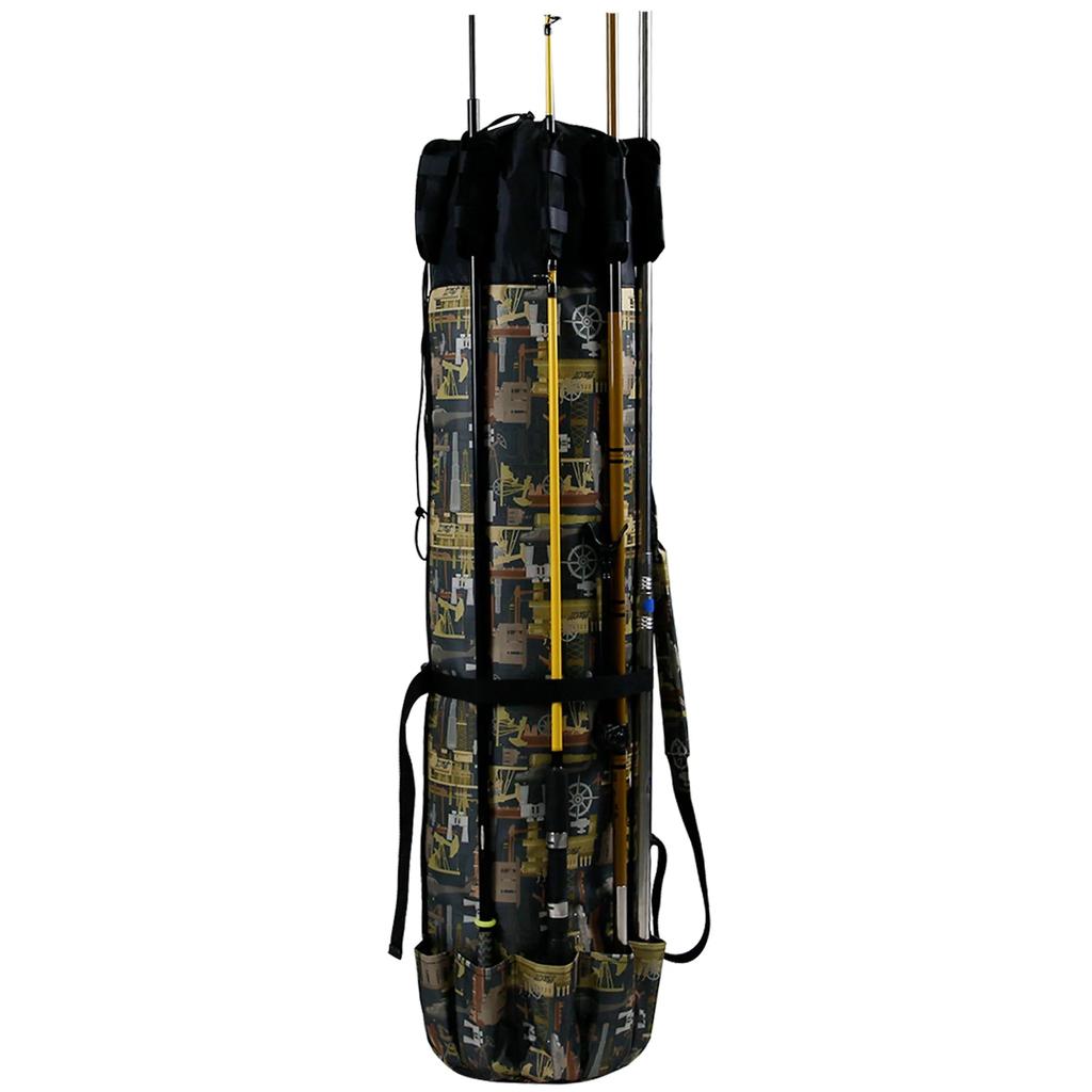 Portable Foldable Fishing Rod Cylinder Shoulder Bag camo2 by HitMyNeed