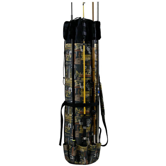 Portable Foldable Fishing Rod Cylinder Shoulder Bag camo2 by HitMyNeed