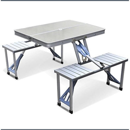 Portable Folding Aluminium Picnic Table and Chair Set by HitMyNeed