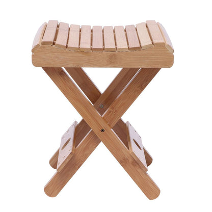 Portable Folding Bamboo Stool for Indoor & Outdoor Use by HitMyNeed
