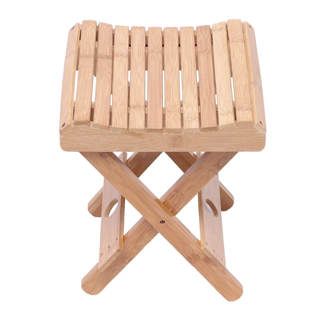 Portable Folding Bamboo Stool for Indoor & Outdoor Use by HitMyNeed