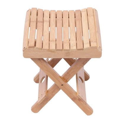 Portable Folding Bamboo Stool for Indoor & Outdoor Use by HitMyNeed