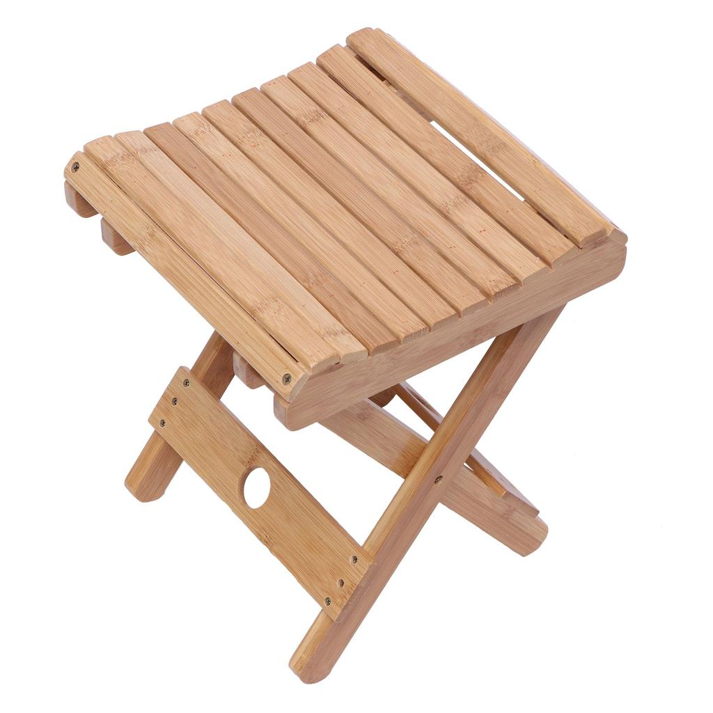 Portable Folding Bamboo Stool for Indoor & Outdoor Use by HitMyNeed