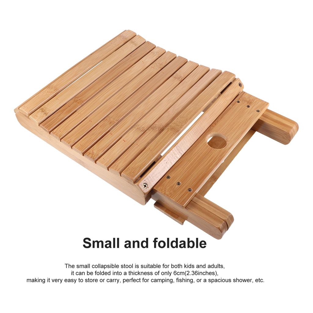 Portable Folding Bamboo Stool for Indoor & Outdoor Use by HitMyNeed