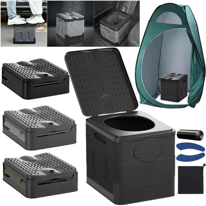 Portable Folding Camping Toilet with Seat & Cover by HitMyNeed