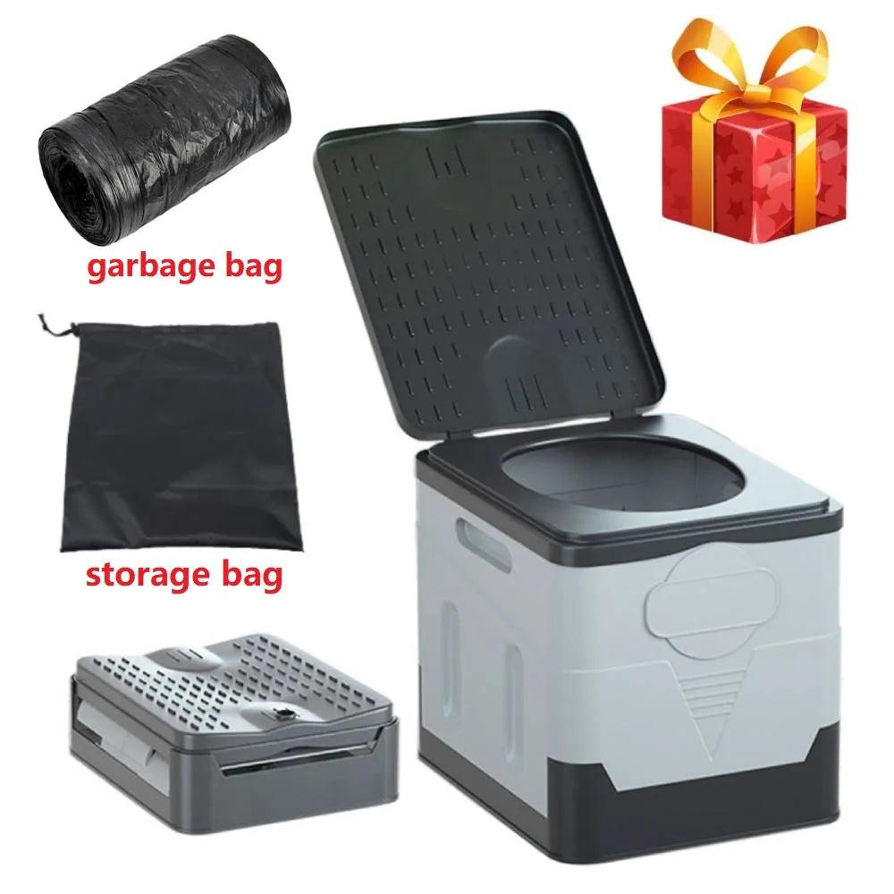 Portable Folding Camping Toilet with Storage Box by HitMyNeed