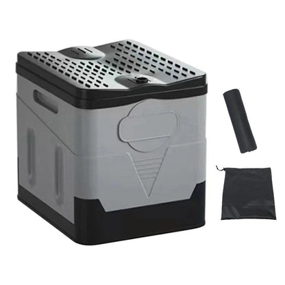 Portable Folding Camping Toilet with Storage Box with-garbage-bag-193 by HitMyNeed