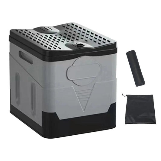 Portable Folding Camping Toilet with Storage Box with-garbage-bag-193 by HitMyNeed