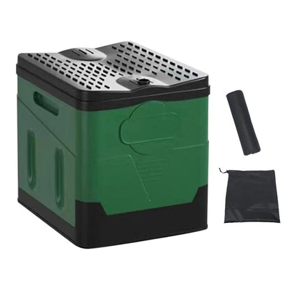 Portable Folding Camping Toilet with Storage Box with-garbage-bag-366 by HitMyNeed