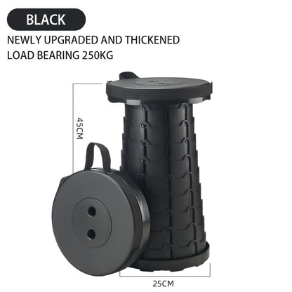 Portable Folding Telescopic Stool with Carry Bag black by HitMyNeed