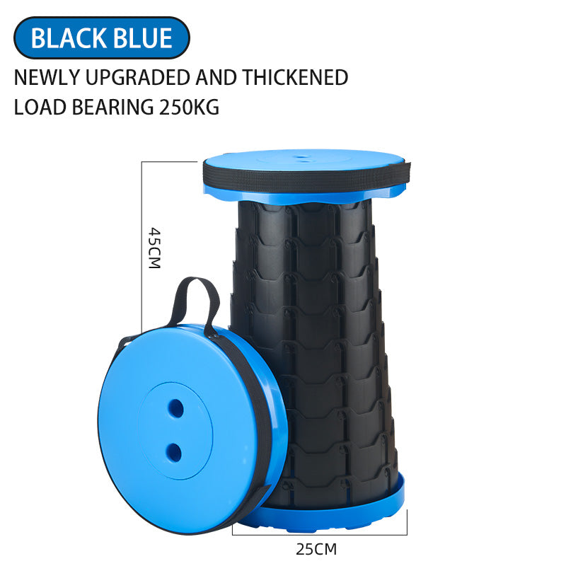 Portable Folding Telescopic Stool with Carry Bag blue by HitMyNeed