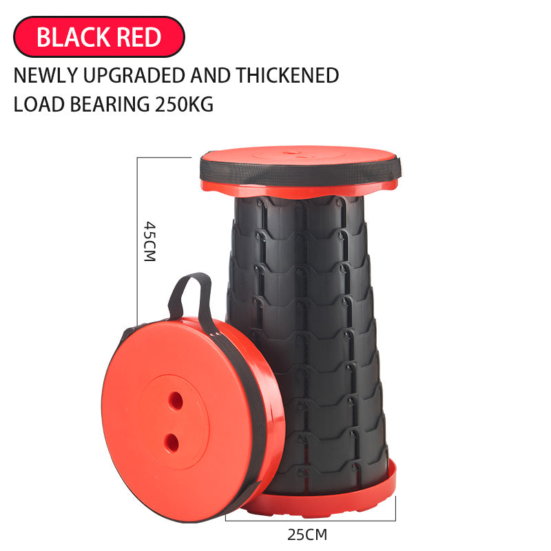 Portable Folding Telescopic Stool with Carry Bag red by HitMyNeed