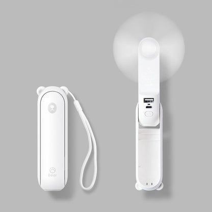 Portable Handheld Fan 4800mAh with Power Bank & Light by HitMyNeed
