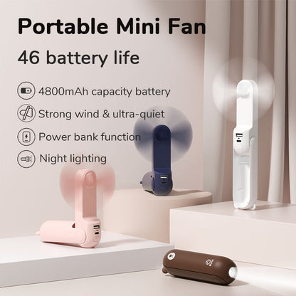Portable Handheld Fan 4800mAh with Power Bank & Light by HitMyNeed