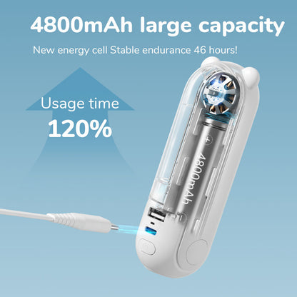 Portable Handheld Fan 4800mAh with Power Bank & Light by HitMyNeed