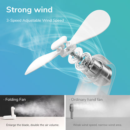 Portable Handheld Fan 4800mAh with Power Bank & Light by HitMyNeed
