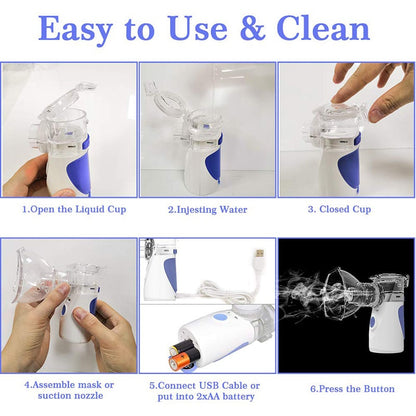 Portable Handheld Nebulizer Machine with USB Power by HitMyNeed