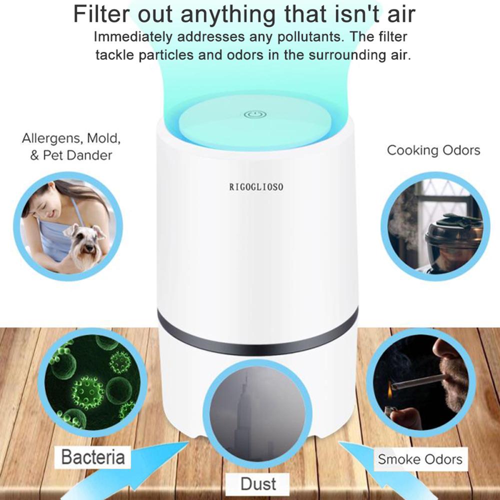 Portable HEPA Air Purifier with Night Light by HitMyNeed
