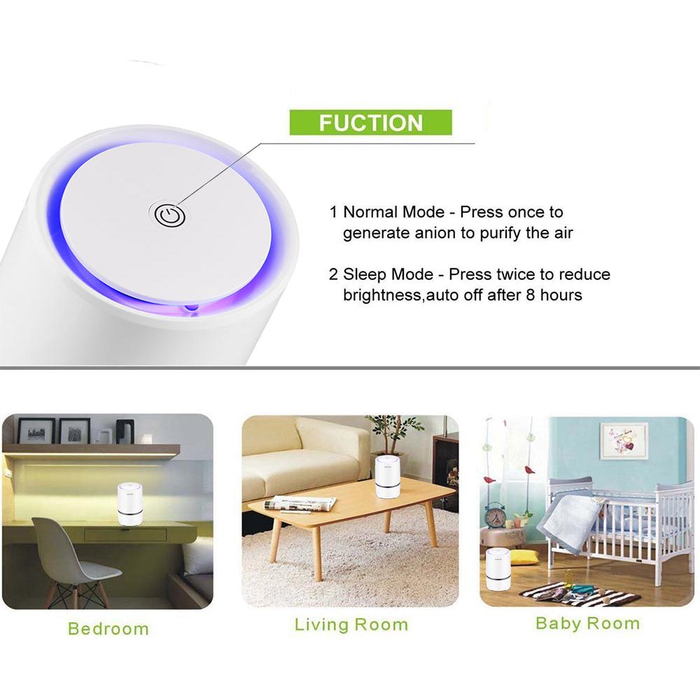 Portable HEPA Air Purifier with Night Light by HitMyNeed