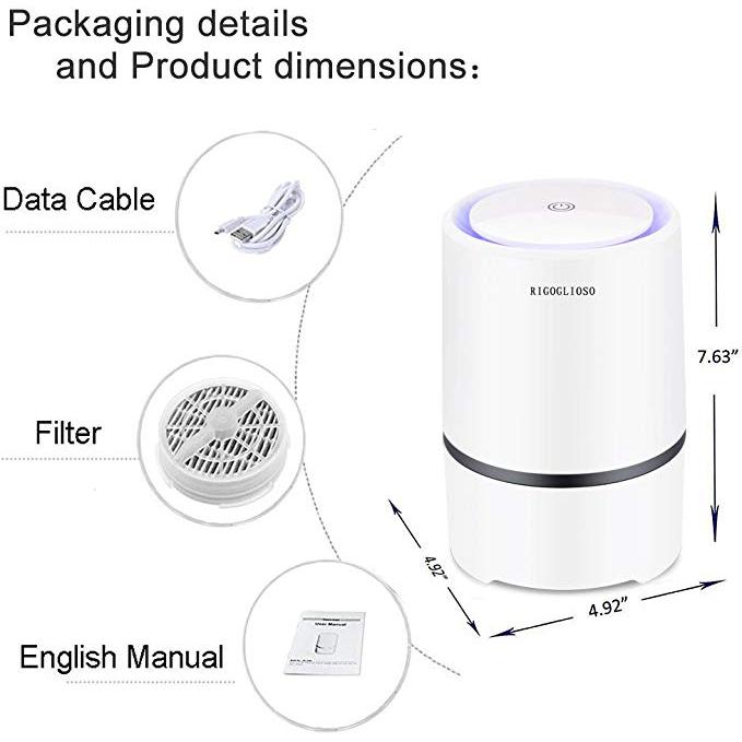 Portable HEPA Air Purifier with Night Light by HitMyNeed