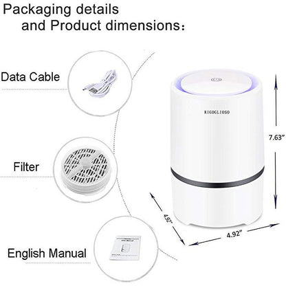 Portable HEPA Air Purifier with Night Light by HitMyNeed