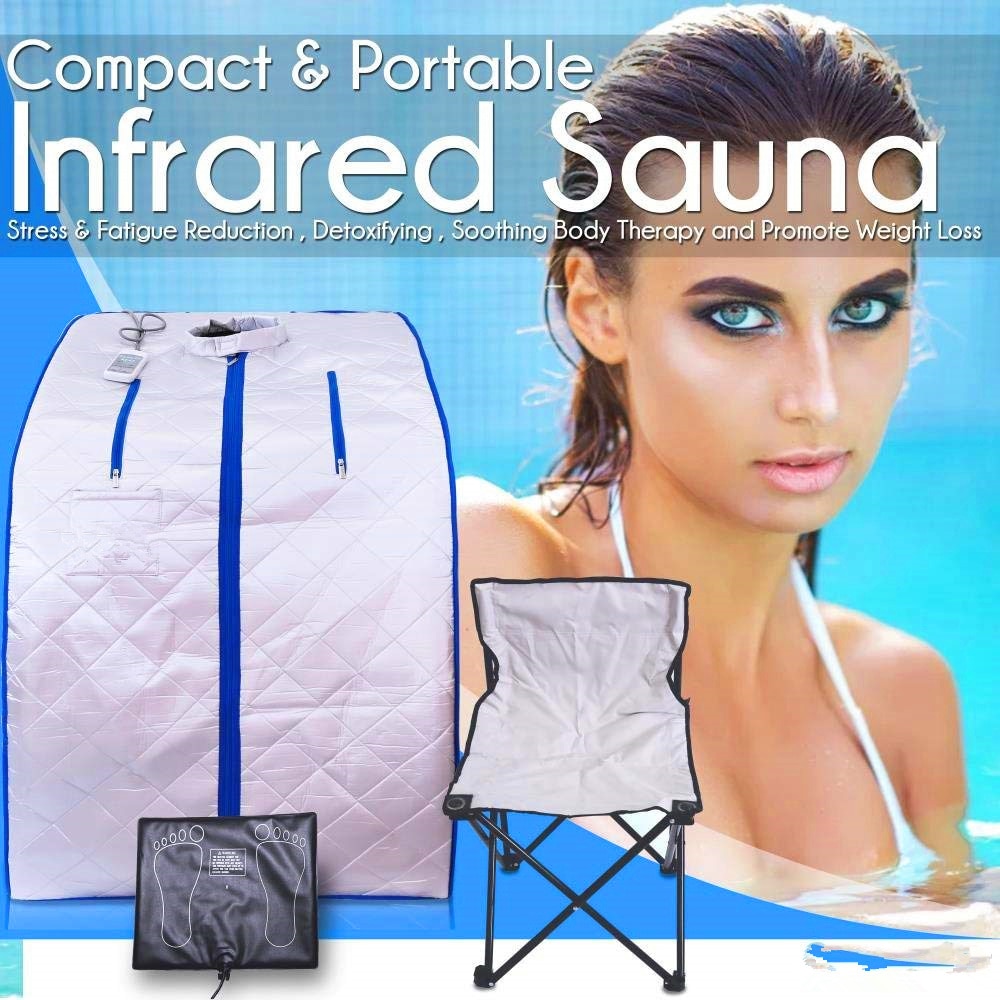 Portable Infrared Sauna Tent with Foldable Chair by HitMyNeed
