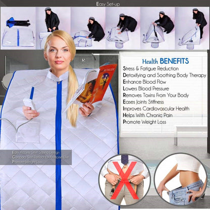 Portable Infrared Sauna Tent with Foldable Chair by HitMyNeed