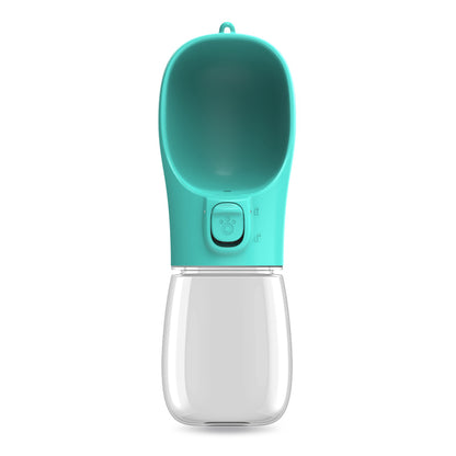 Portable Leakproof Dog Water Bottle with Bowl turquoise 300ml-pet by HitMyNeed