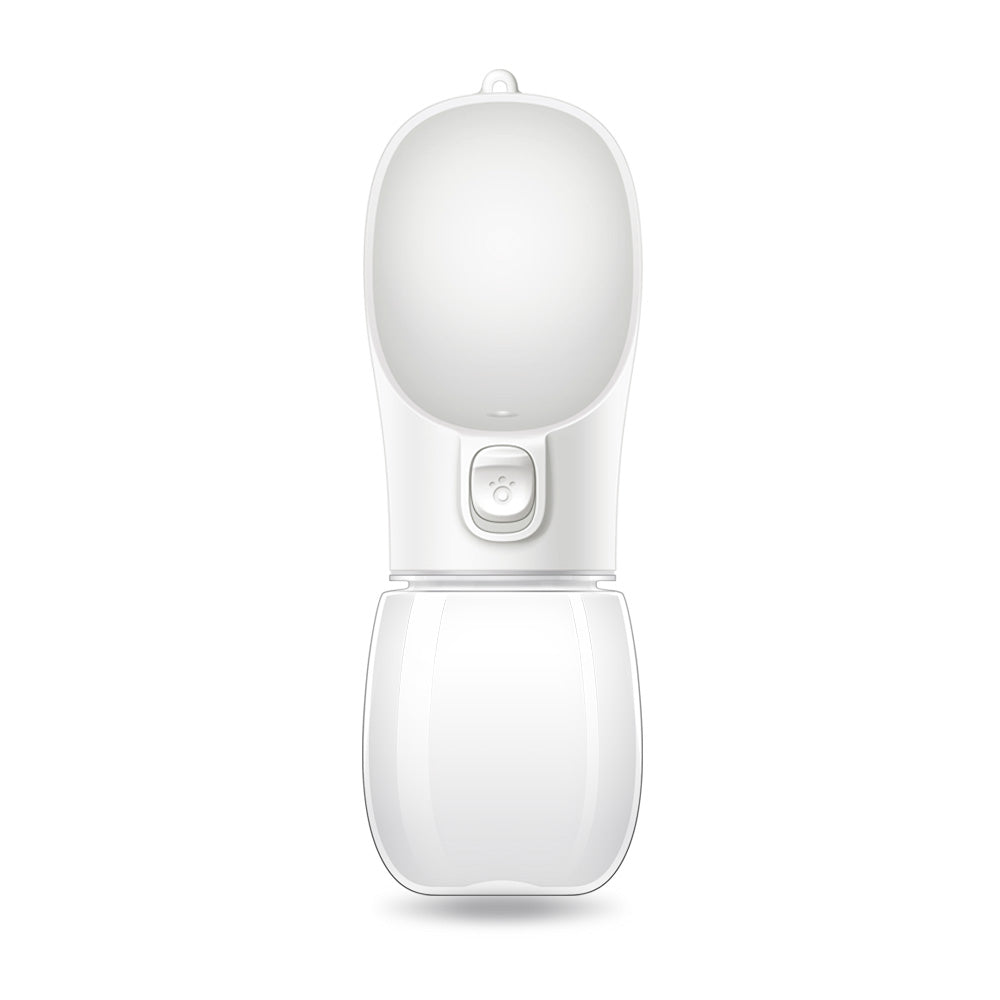 Portable Leakproof Dog Water Bottle with Bowl white 550ml-pc by HitMyNeed