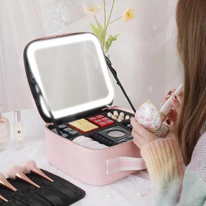 Portable LED Cosmetic Vanity Case with Mirror by HitMyNeed