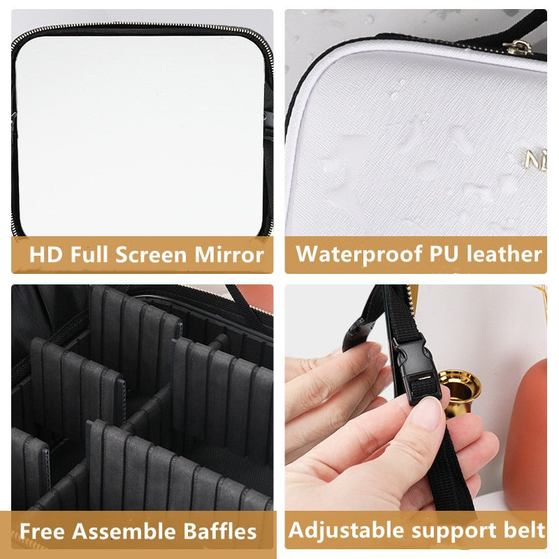Portable LED Cosmetic Vanity Case with Mirror by HitMyNeed