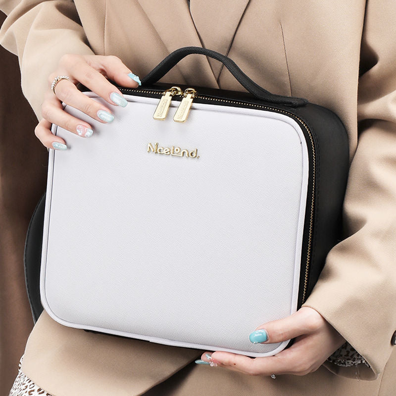 Portable LED Cosmetic Vanity Case with Mirror white-with-led by HitMyNeed