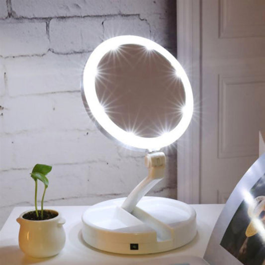 Portable LED Lighted Vanity Mirror with 10x Zoom by HitMyNeed