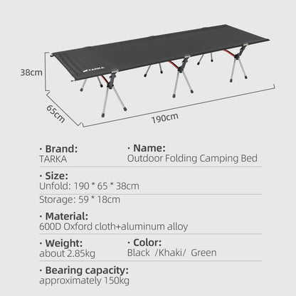 Portable Lightweight Camping Cot with High/Low Setup by HitMyNeed