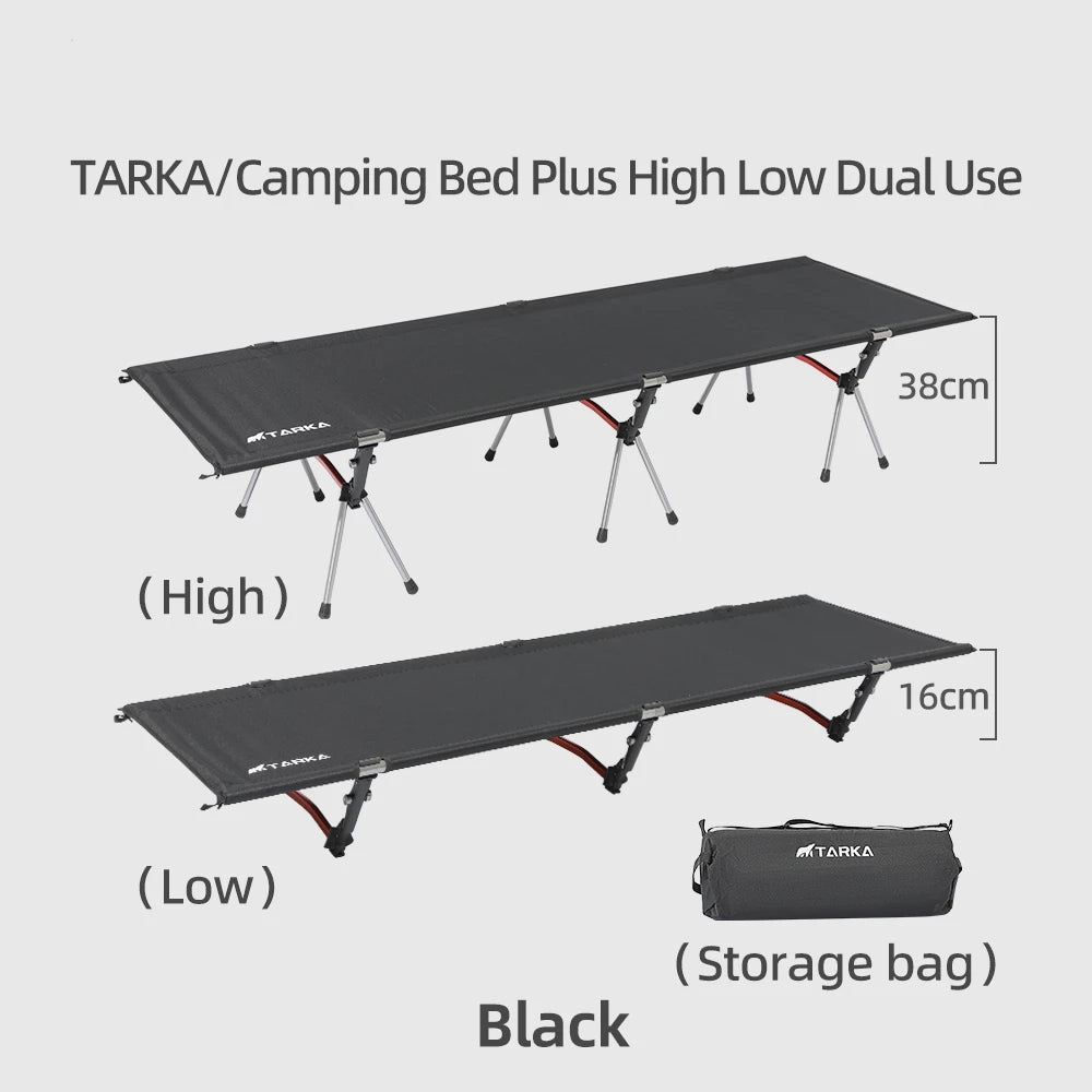 Portable Lightweight Camping Cot with High/Low Setup black by HitMyNeed