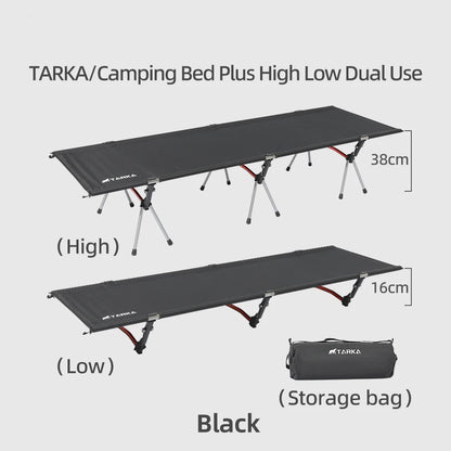 Portable Lightweight Camping Cot with High/Low Setup black by HitMyNeed