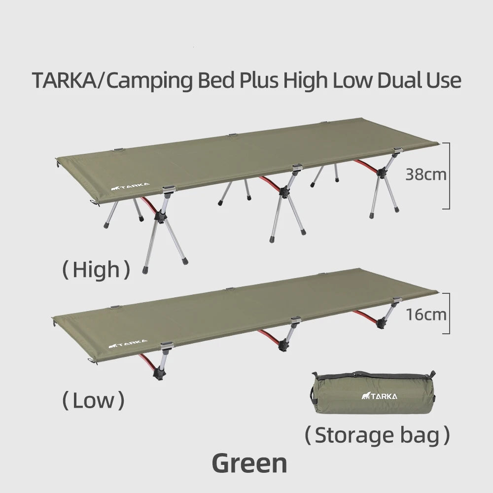 Portable Lightweight Camping Cot with High/Low Setup green by HitMyNeed