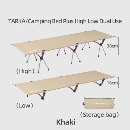 Portable Lightweight Camping Cot with High/Low Setup khaki by HitMyNeed