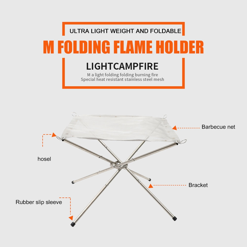 Portable Mesh Fire Pit Campfire Rack by HitMyNeed