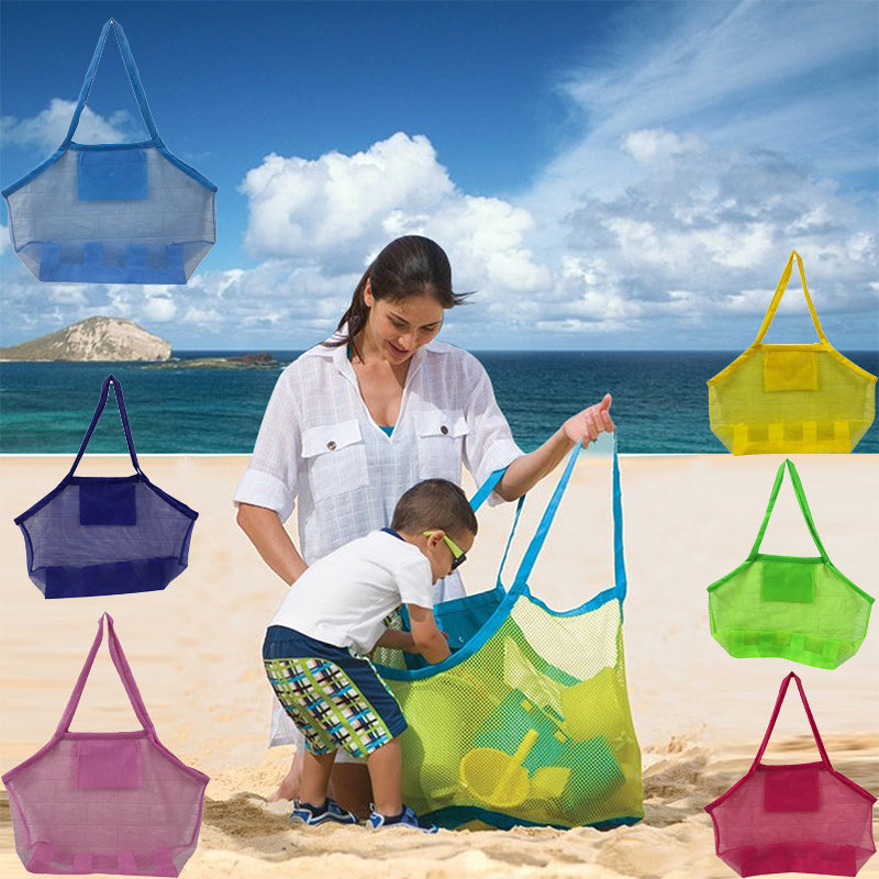 Portable Mesh Sand Toy Bag for Beach Trips by HitMyNeed