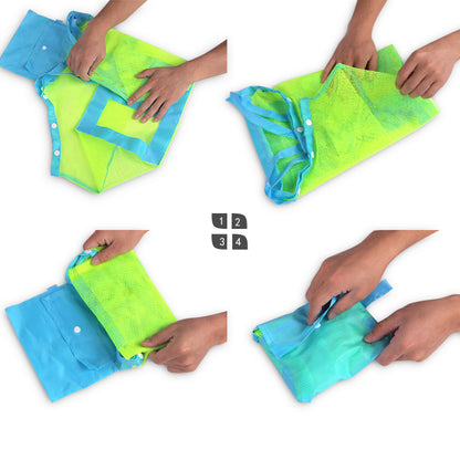 Portable Mesh Sand Toy Bag for Beach Trips by HitMyNeed