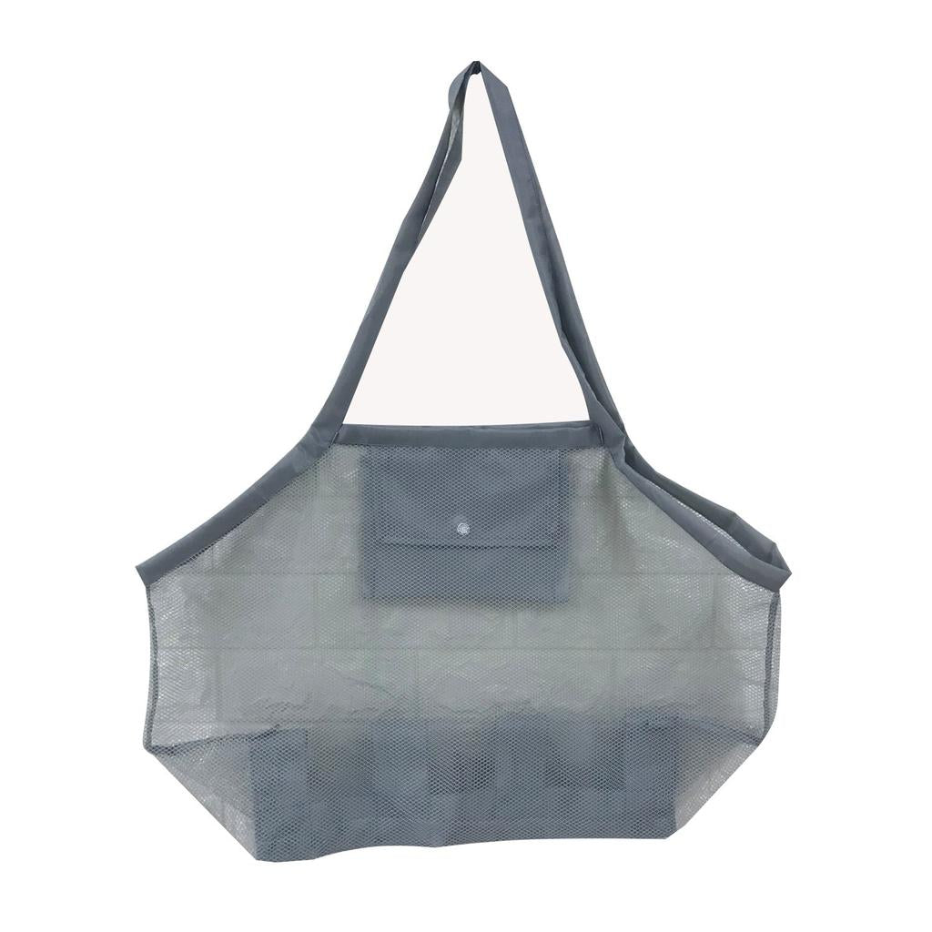 Portable Mesh Sand Toy Bag for Beach Trips gray by HitMyNeed