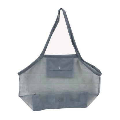 Portable Mesh Sand Toy Bag for Beach Trips gray by HitMyNeed
