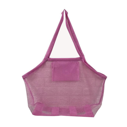 Portable Mesh Sand Toy Bag for Beach Trips pink by HitMyNeed
