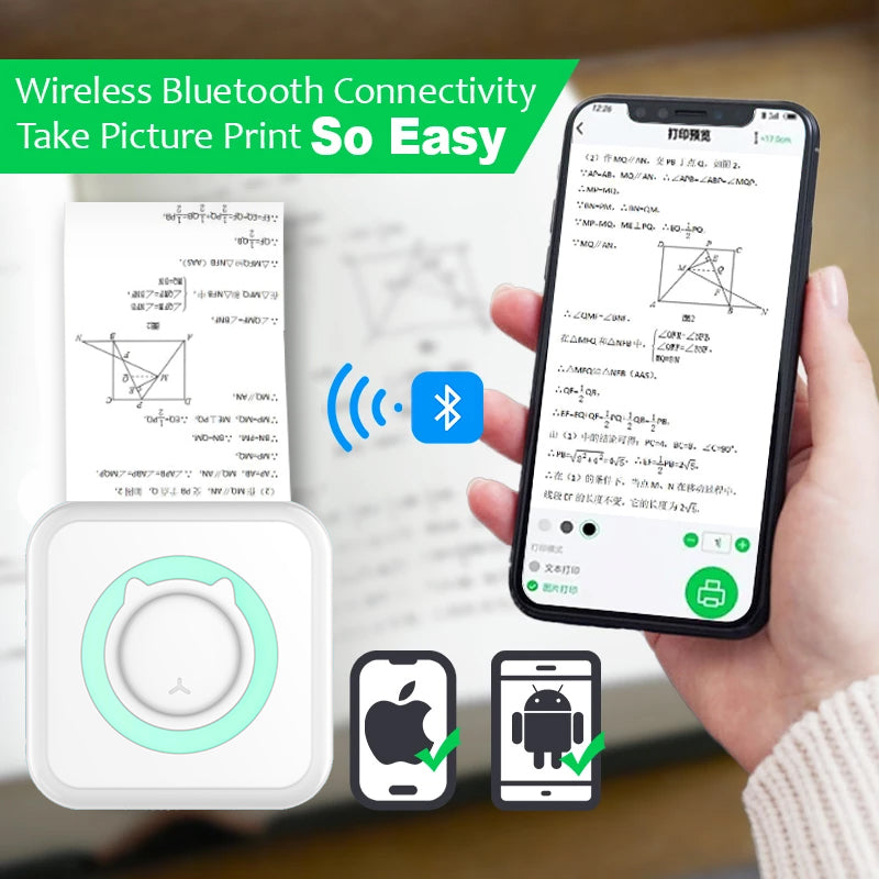 Portable Mini Bluetooth Thermal Printer 203 dpi by HitMyNeed